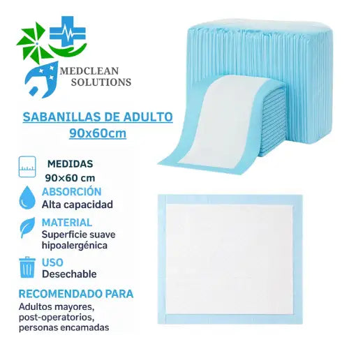 20 Pañales Sabanillas Adultos Protector Cama Sabanila 60x90