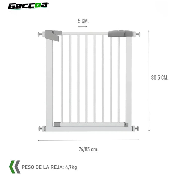 Puerta Seguridad Metál Escalera Reja Bebe Mascota 74 A 85 Cm
