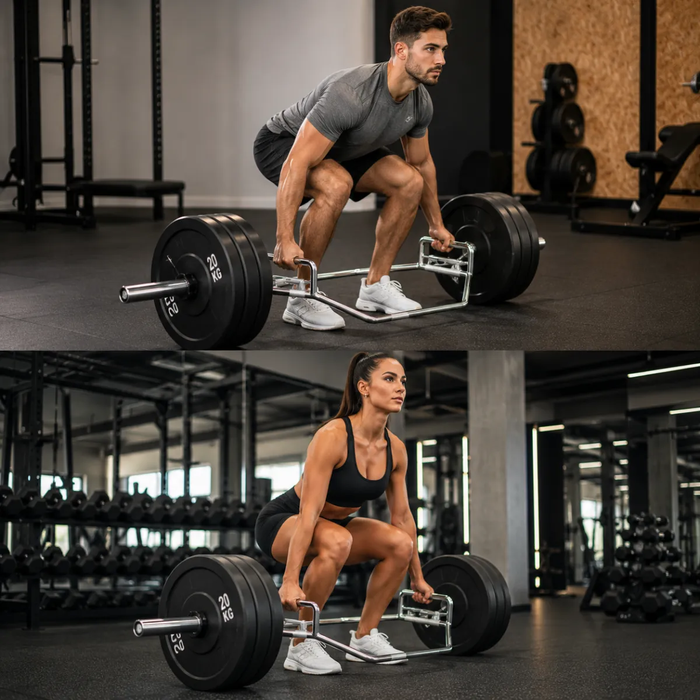 Barra Olimpica Trap Bar Cromada Fitness Profesional Gym 23kg