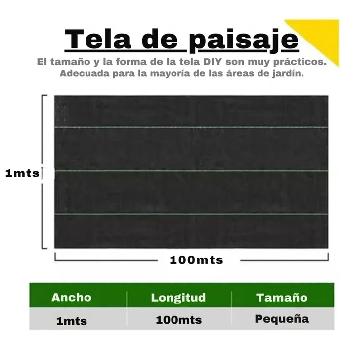 Malla Antimaleza Ground Cover Lona Antimaleza Negro 1*100mts