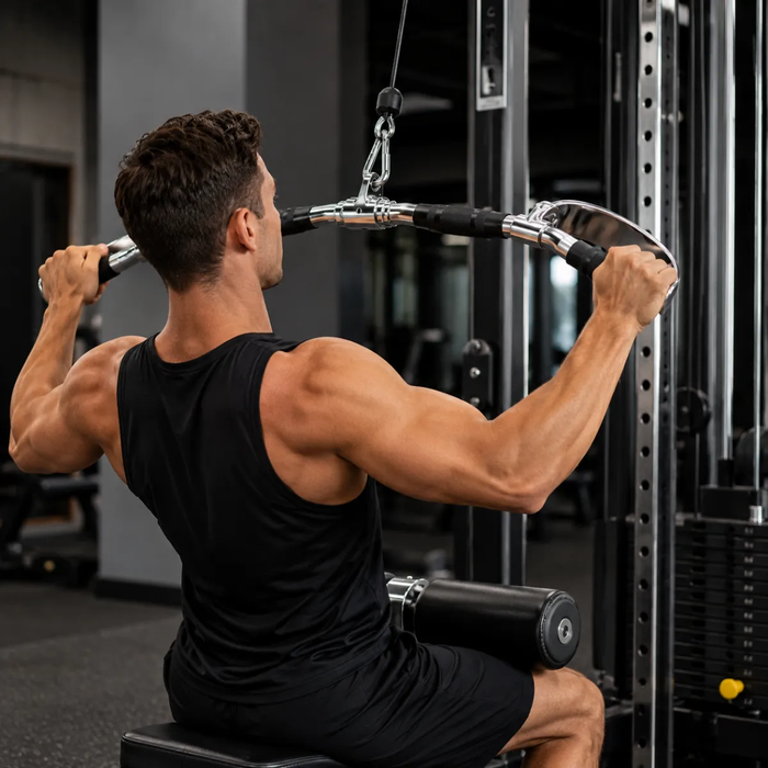 Barra Dorsal De Gimnasio Polea Agarre Cromada Fitness Tricep