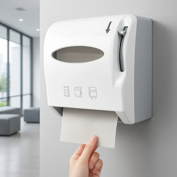 Dispensador Toalla Papel Higiénico Hoja Palanca Baño 200mts