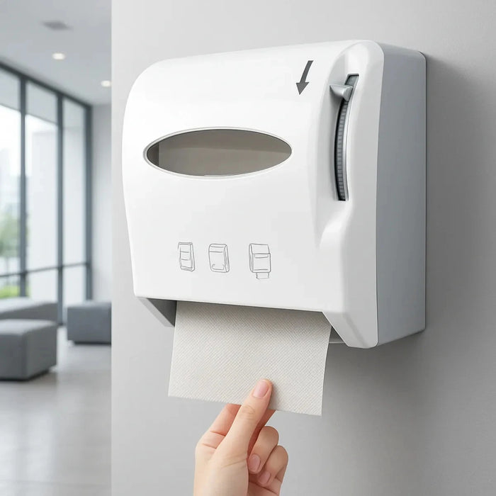 Dispensador Toalla Papel Higiénico Hoja Palanca Baño 200mts