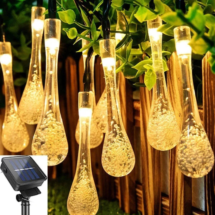 Guirnaldas Solares Jardin Navidad Luces Meteoritos 50led 7m