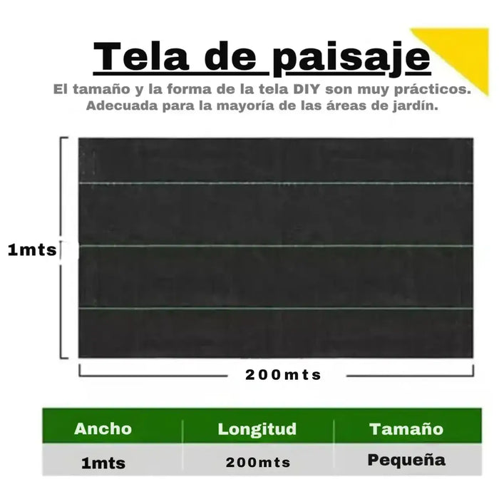 Malla Antimaleza 2x100mts Ground Cover Lona Antimaleza Negro