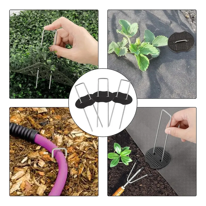 Kit 100 piezas Estacas De Césped Grapas Fijacion  Juntas Jardin