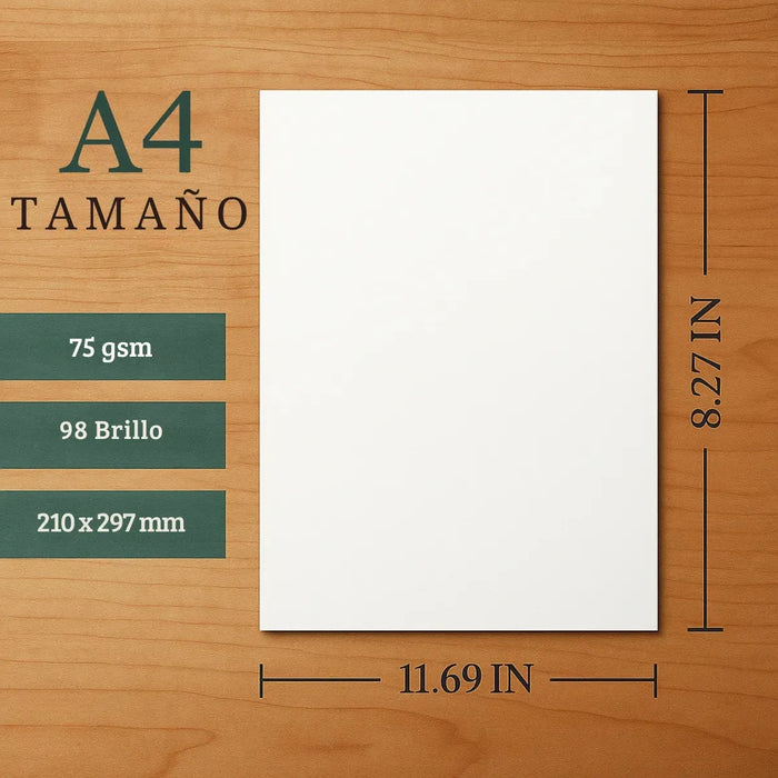Resma Papel Carta A4 Blanco Fotocopia 75g Impresión 500hojas