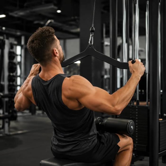 Kit Agarres Poleas Gym Barra Ejercitar Espalda Y Trícep 5pzs