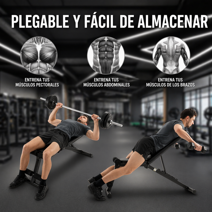 Banco Abdominale Plegable Ajustable Multifuncional Gym 120kg