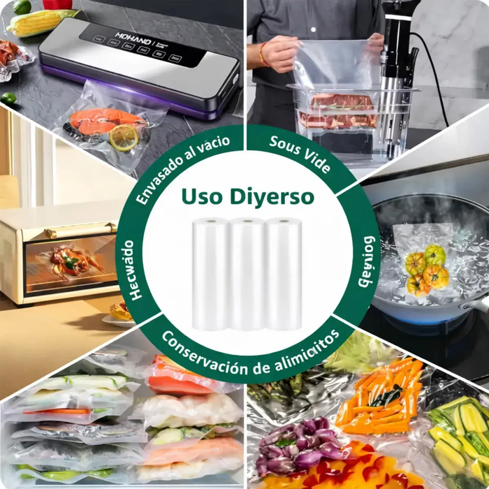 Bolsas Para Sellar Al Vacio Selladora Rollo Sellar Vacio 10m Blanco