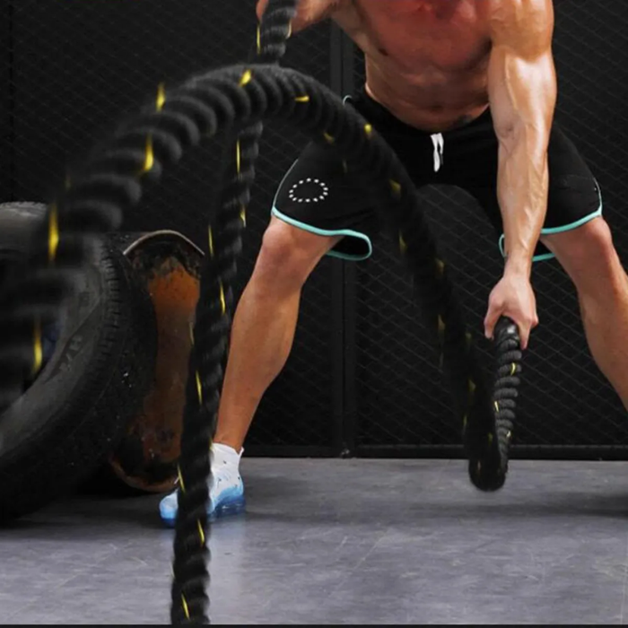 Cuerda Crossfit Correa Profesional Gym Batle Rope 5mmx12mts Negro