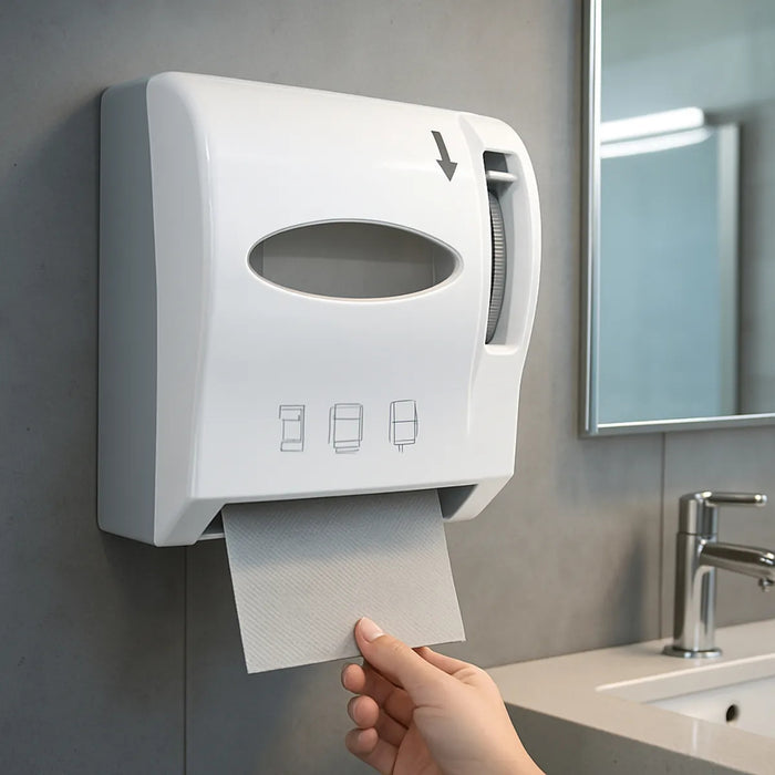 Dispensador Toalla Papel Higiénico Hoja Palanca Baño 200mts