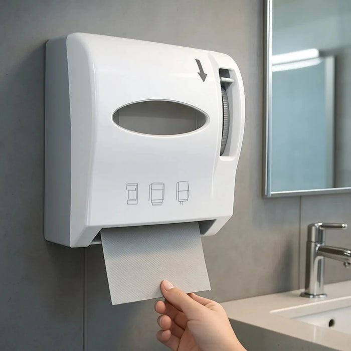Dispensador Toalla Papel Higiénico Hoja Palanca Baño 200mts