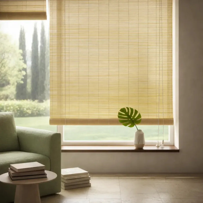 Cortina De Bambu Persiana Enrollable Cortinas Roller Bambu