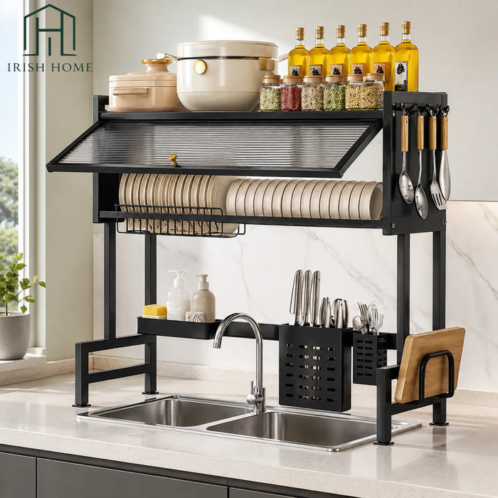 Secador Escurridor Cocina Loza Platos Metalico De 2 Niveles