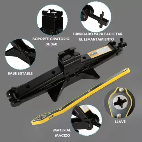 Gata Tijera 3 Toneladas Automoviles + Llave Trinquete Manual