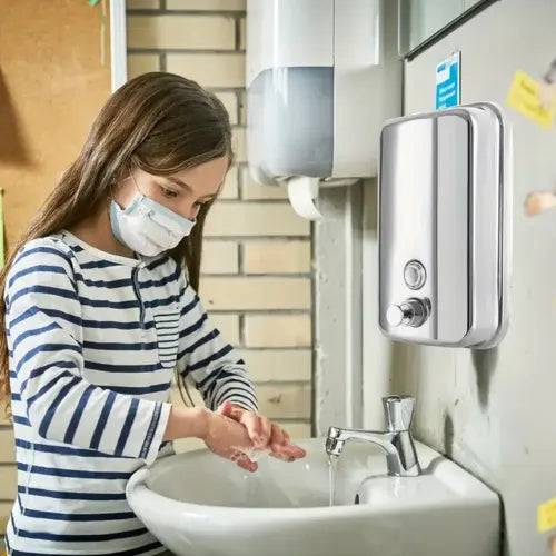 Dispensador Jabon Liquido Manual Jabonera Acero Baño 1000ml