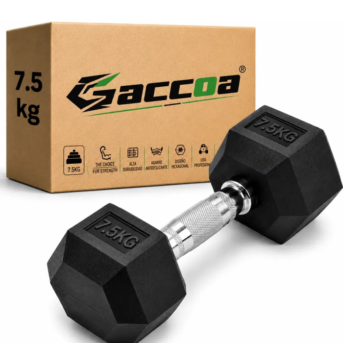 1 Mancuerna Hierro Hexagonal Gym Pesas Caucho Gimnasio