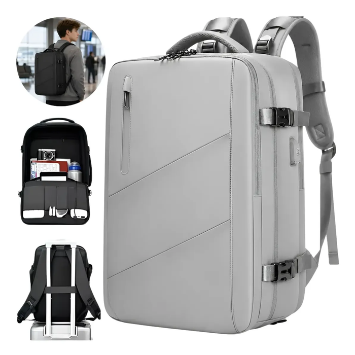 Mochila Viaje Carry On Equipaje Cabina Bolso Usb Avion Viral