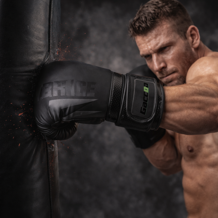 Guantes De Boxeo Profesional Entrenamiento Velcro Mma 12 Oz 12 Oz Negro