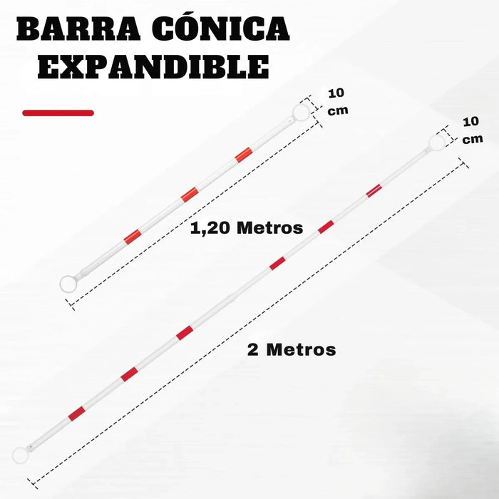 Barra Extensible Para Conos De Seguridad Vial 2mts Peligro