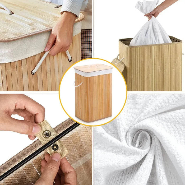 Canasto Cesto De Ropa Tapa Canasto Plegable Organizador Baño