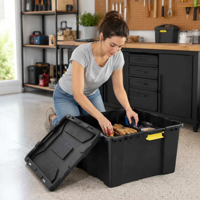 Caja Organizadora Herramientas Baul Apilable Abs 100 Litros