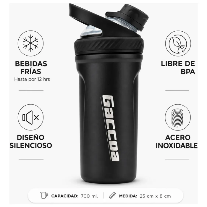 Shaker Vaso Proteina Mezclador Termico Acero Inoxidable 24oz