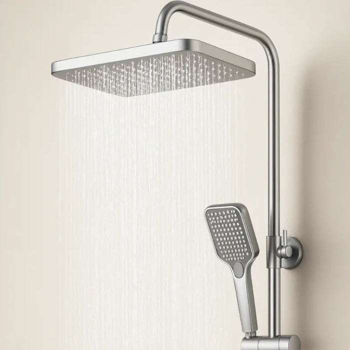 Ducha Columna Moderna Cabezal Monocomando Llave 4 Funciones