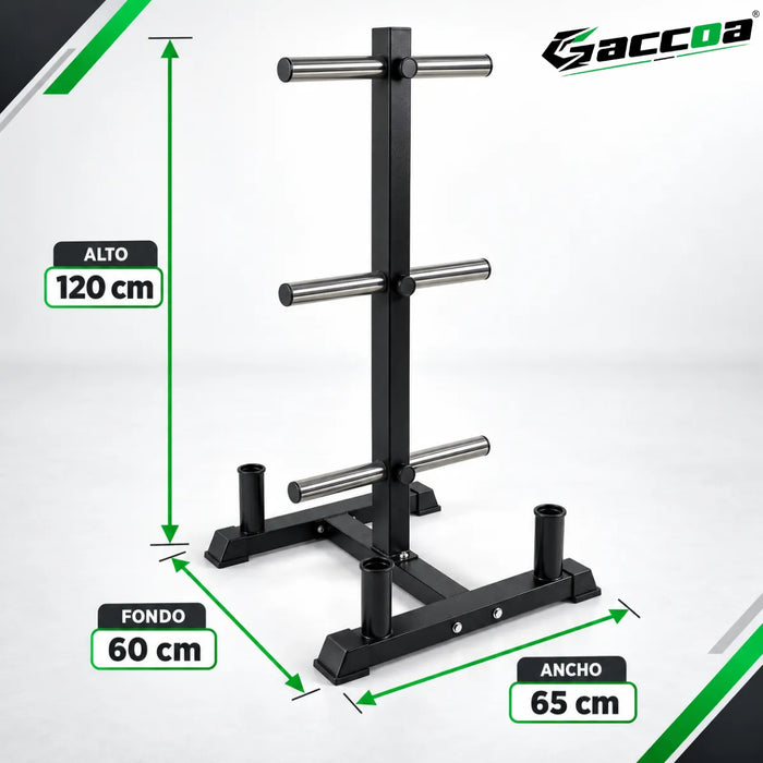Rack Barras Discos Olímpicos Vertical Gimnasio Profesional