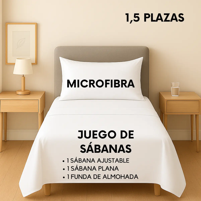 Sábanas Hotel Irish Home Microfibra 1.5 Plazas Funda Almohad