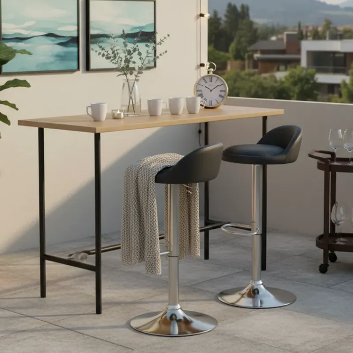 Silla Piso Bar Giratoria Altura Regulable Eco Cuero Taburete