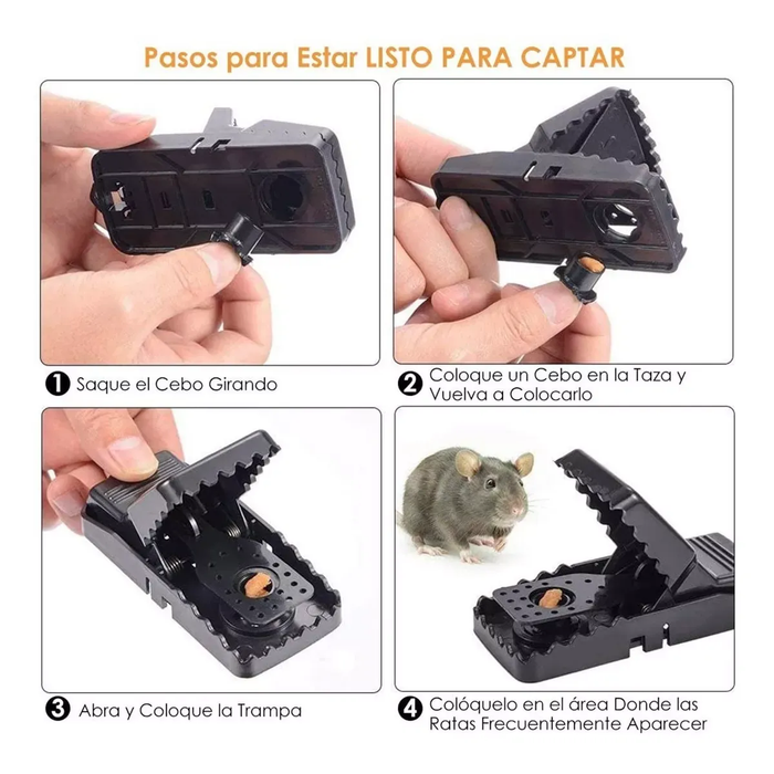 5 Trampa Mata Raton Desratizacion Repelente De Ratas Caiman
