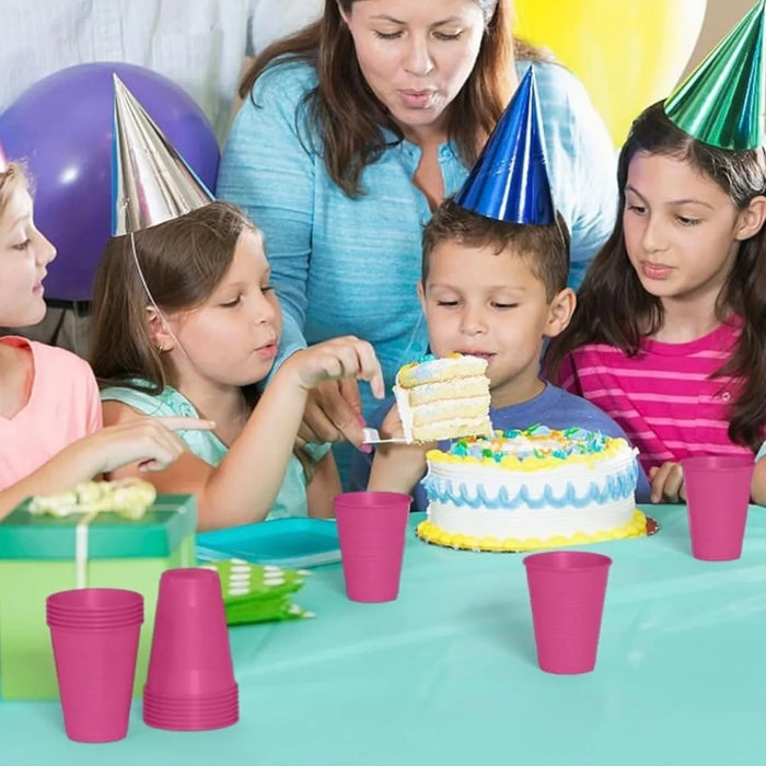 Set 50 Vaso Desechable Grande Fiestas Plasticos Vasos 400 Ml
