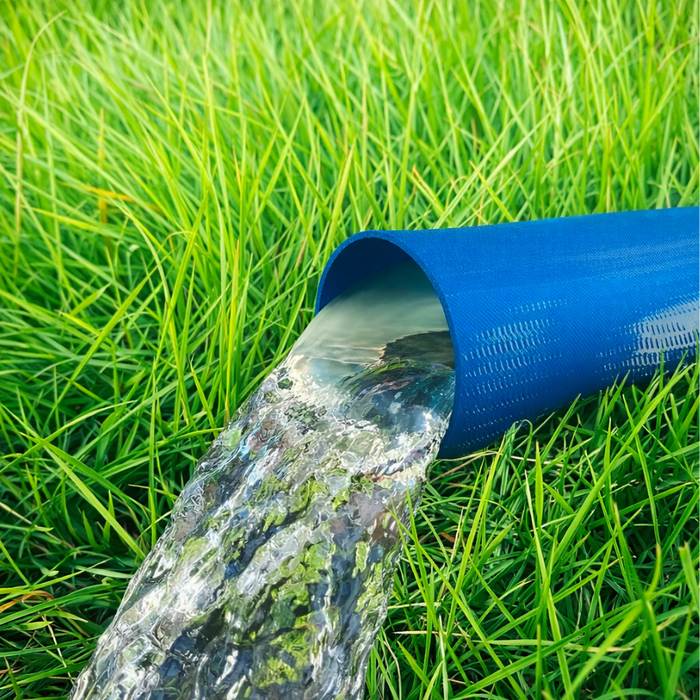 Manguera Plana Motobomba Pvc 4 Bar Riego Layflat 2 50mts Azul