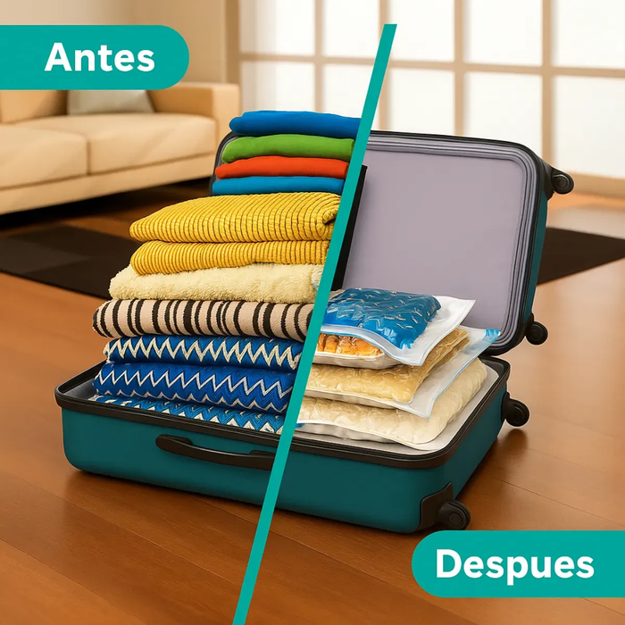 X8 Bolsas Vacio Compresion Bolsa Guardar Ropa 70x100 + Bomba