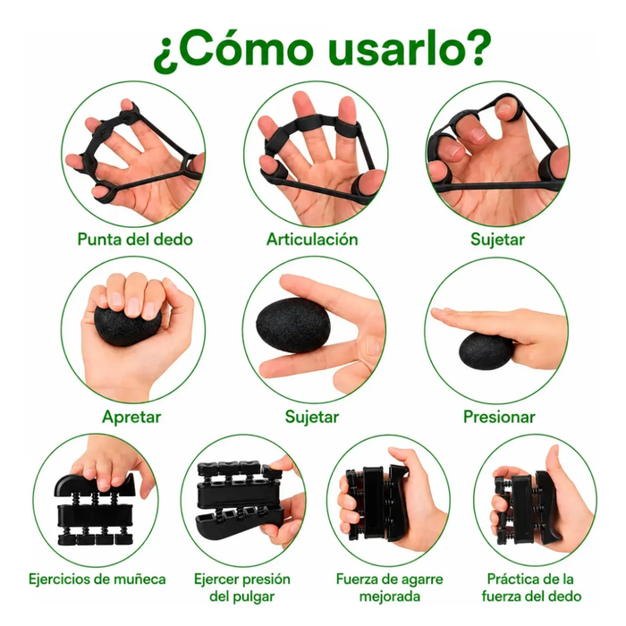 Set Hand Grip Ejercitador Manos Antebrazo Ajustable 5-60 Kg