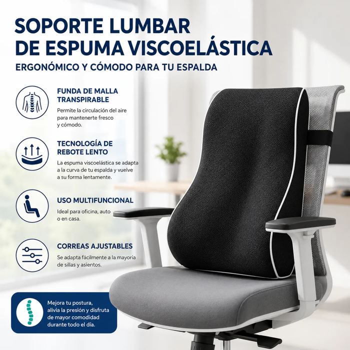 Cojin Soporte Ergonomico Lumbar Ortopedico Oficina Espalda