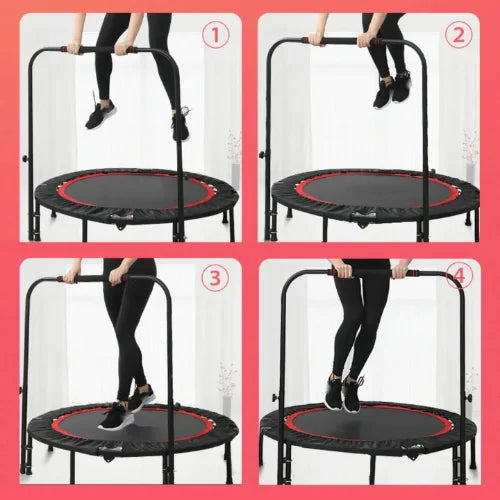 Trampolín Fitness Redondo Plegable Yoga Cama Elastica 120cm