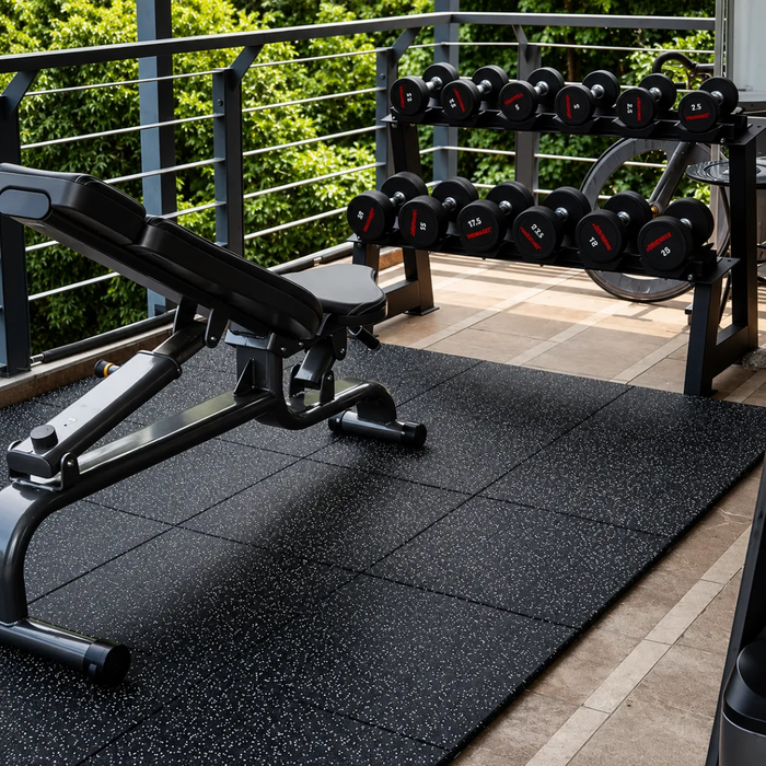 Piso Caucho Gimnasio Crossfit Tatami Goma 100x 100x2 Cm Gym
