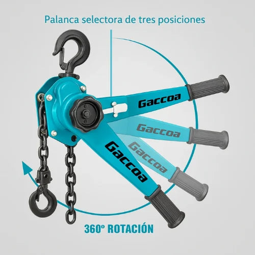 Polipasto Palanca Tecle Manual Cadena 2 Toneladas 3 Metros
