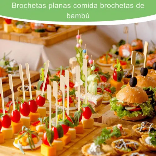 100 Pinchos Banderita Cóctel 12cm Brochetas Palillo Parrilla