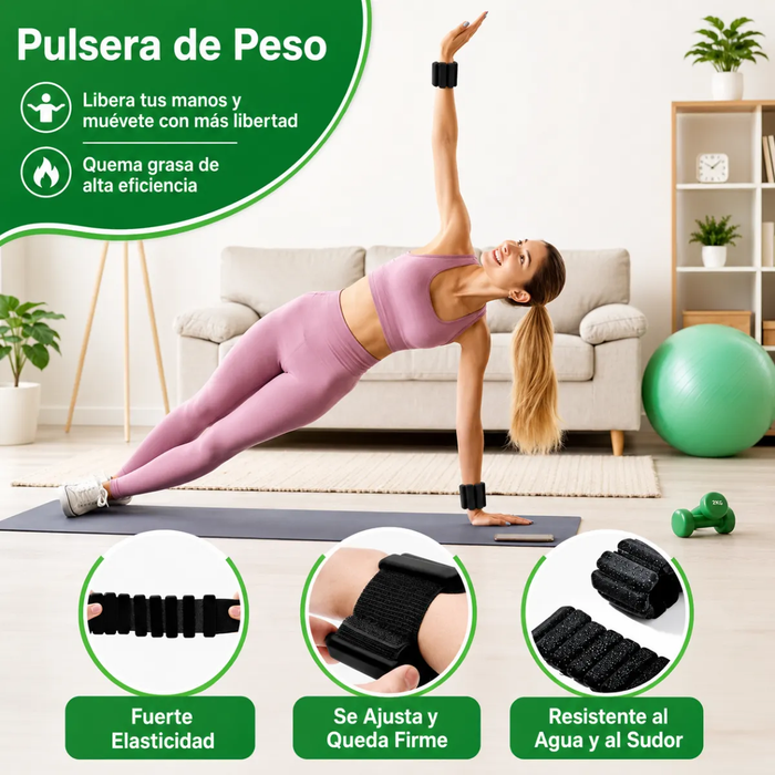 Kit 2 Brazaletes Pesas Tobillos Gym Muñecas Ajustable 2 Lbs