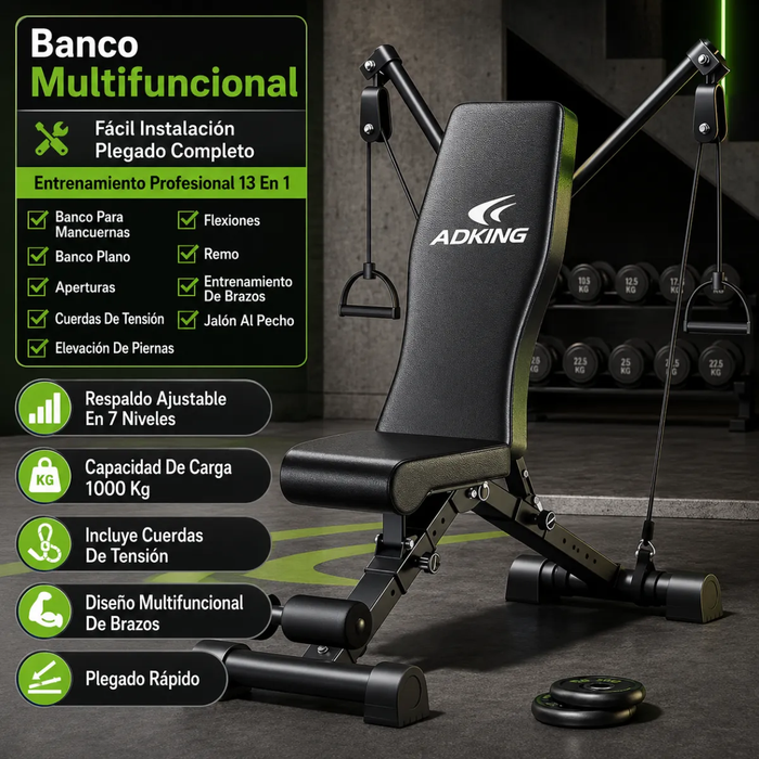 Banca Multifuncional Banca Pesas Plegable Gym Ejercicio 13-1