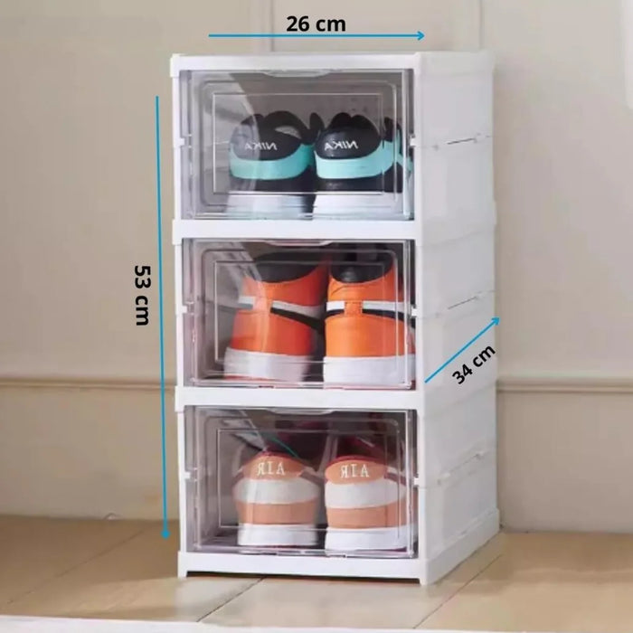 Organizador De Zapatos Plegables 3 Niveles Caja Organizadora