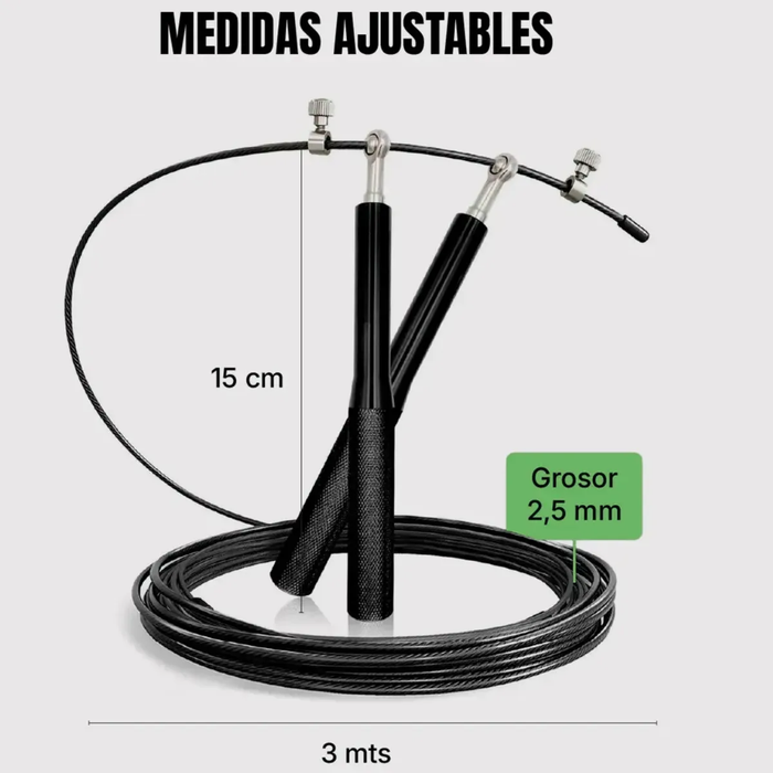Cuerda Saltar Velocidad Aluminio Ajustable Crossfit Fitness