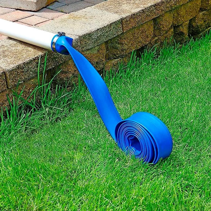 Manguera Plana Motobomba Pvc 4 Bar Riego Layflat 2 50mts Azul