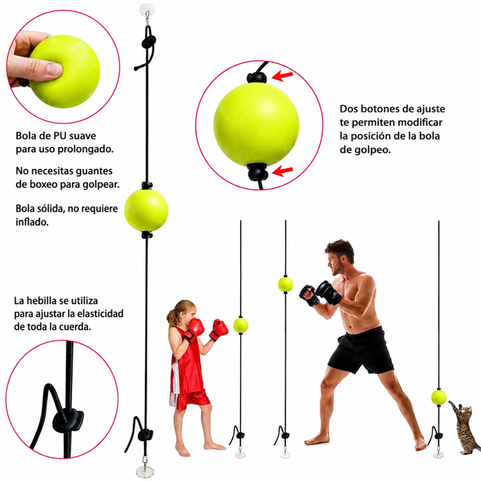 Pelota Entrenamiento Ventosa Para Boxeo Ajustable Reflejos