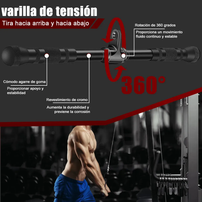 Set Agarres Ganchos Polea Gym Barras Cuerda Tobilleras 10pcs