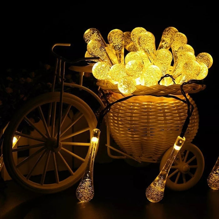 Guirnaldas Solares Jardin Navidad Luces Meteoritos 50led 7m